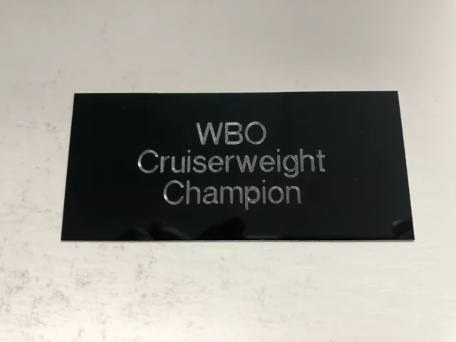 WBO Cruiserweight Champion - 110x50mm Engraved Plaque for Signed Memorabilia