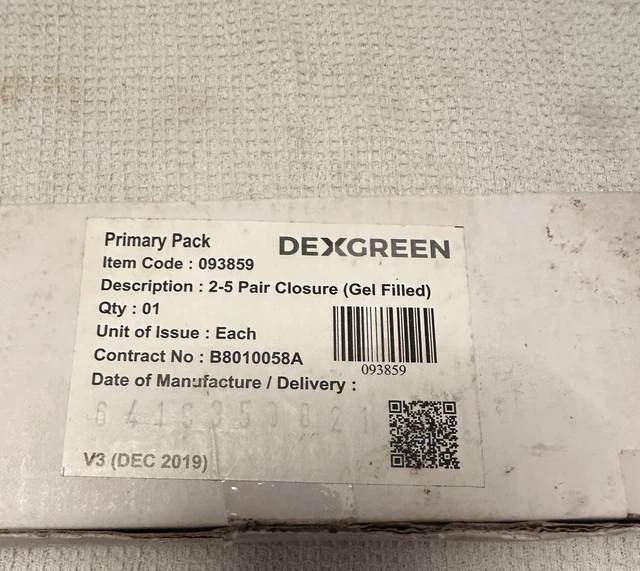 DEXGREEN 2-5 PAIR Gel Filled Cable Joint Closure Black Plastic £4.49 ...