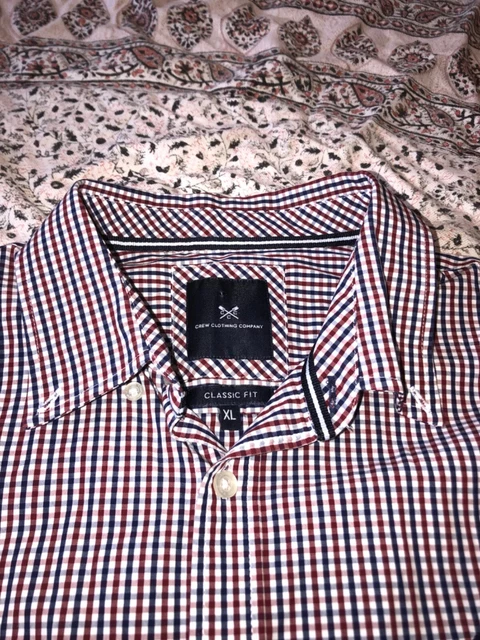 ABBIGLIAMENTO GIROCOLLO - Classico - Blu-Rosso-Bianco - Check - Polsino con bottoni - Camicia - XL