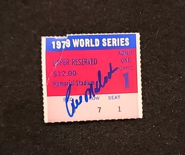 Bill Madlock Signed 1979 World Series Game 1 Ticket Stub Pirates Orioles AUTO
