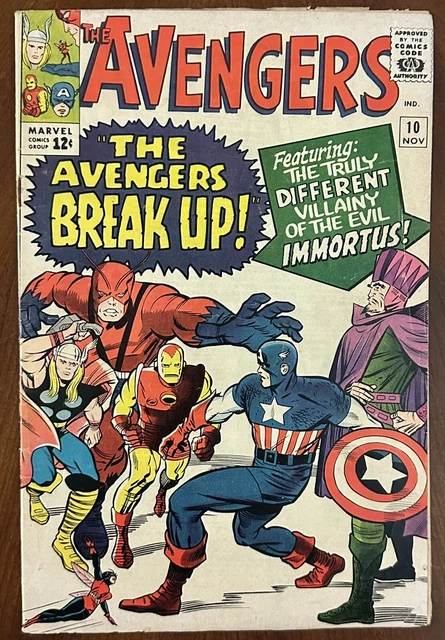 Avengers #10 VG 4.0 1st Appearance of Immortus! Jack Kirby! Marvel 1964