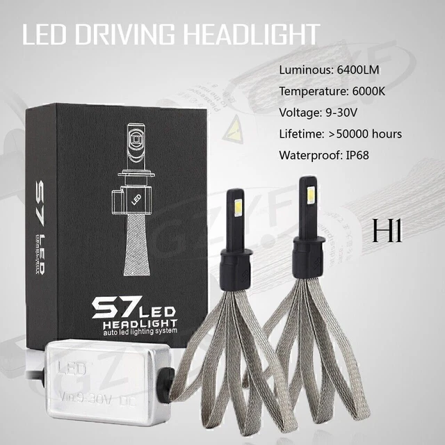 2PCS H1 60W 6400LM Xenon White LED DRL Headlight Headlamp Kit Beam Bulbs 6000K