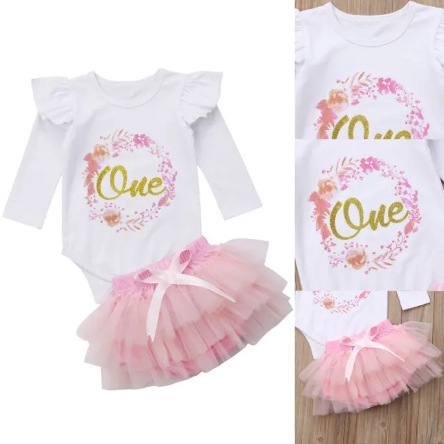 Newborn Kid Baby Girl Clothes Ruffle Romper Bodysuit Jumpsuit Tutu Skirt Outfits