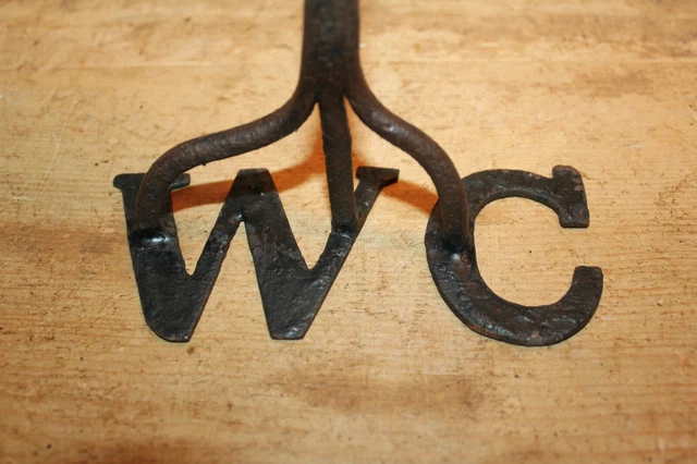 Antique Wrought Iron Branding Iron/Marker~Letters W.C.~Horse/Pony/Cattle/Sheep~