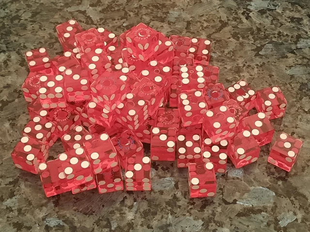 LOT of (72) DICE from Trump Taj Mahal Atlantic City Casino w/ Drill Hole