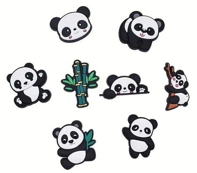 PANDA 🐼 🐼 Cute Black and White Bear Croc Shoe Charms Jibbitz Clogitz