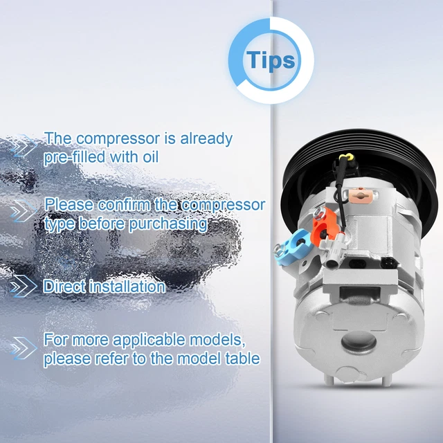 A/C AC COMPRESSOR For Toyota Corolla For Matrix 1.8L 2003-2007 2008 CO ...