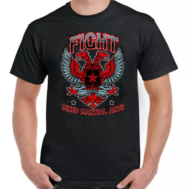 Fight Warriors Mens Mixed Martial Arts T-Shirt MMA Muay Thai Kick Boxing Karate