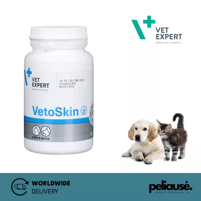 Vetexpert Vetoskin Skin & Hair Food Supplement for Dogs & Cats 60 Caps