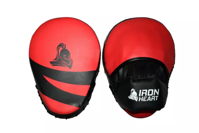 AusDesign PU Leather Boxing Gloves & Boxing Jab Pads Set Red/Black MMA Muay thai 2