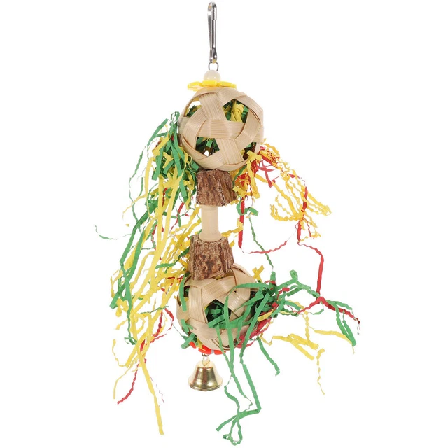 Mascota pájaro juguete colgante loro juguete para masticar juguete colgante loro