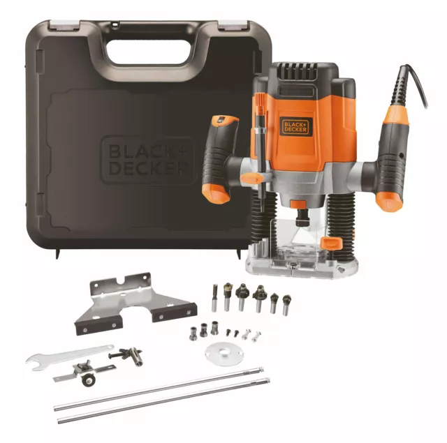 Elettrofresatrice Black+Decker modello KW120EKA potenza 1200w 6 frese 3 pinze