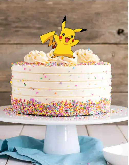 Pokemon Pikachu Stand Up Edible Cake Topper - Wafer Paper - 10x9cm