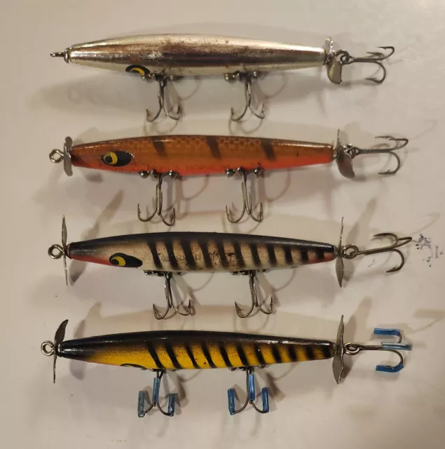 4 Smithwick 1960 Devils Horse F-100 True Vintage Wooden Fishing Lures