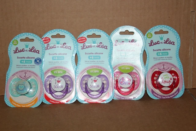 LUC ET LEA  Lot de 5   sucettes bébé Silicone dès 6 mois  (11)