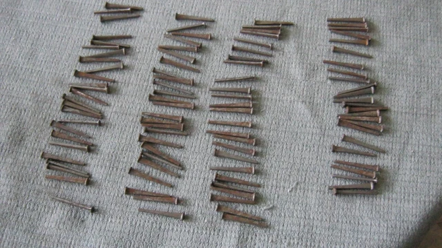 100 Vintage 1.25” Square Cut Nails Flat Head - New Old Stock Nails