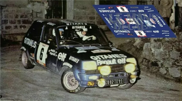 Decals Renault 5 Tour de Corse 1979 6 1:32 1:43 1:24 1:18 Slot decals Ragnotti