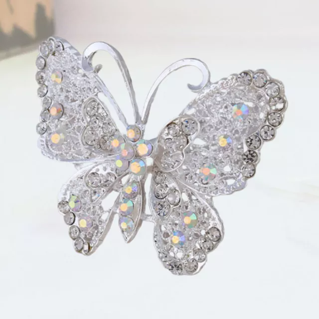 Rhinestone Crystal Brooches Butterfly-shaped Design Attractive Breastpin Pretty