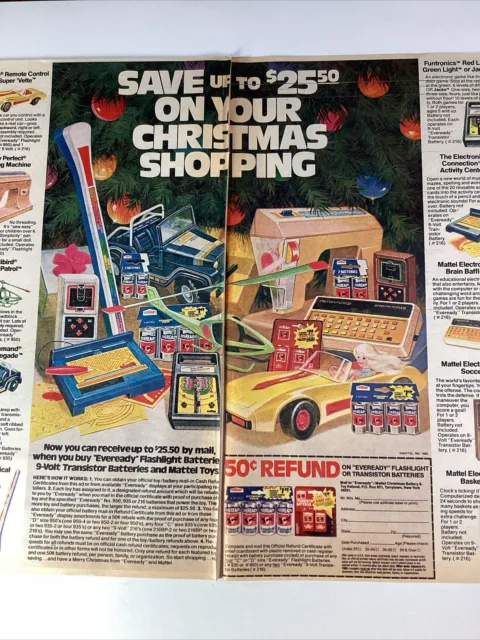 Atlanta GA Print Ad 1980 AJC Christmas Eveready Battery Mattel Electronic Barbie