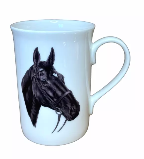 BN Black Horse China Mug, Bone China Mug, Horse Gift, Equestrian mug