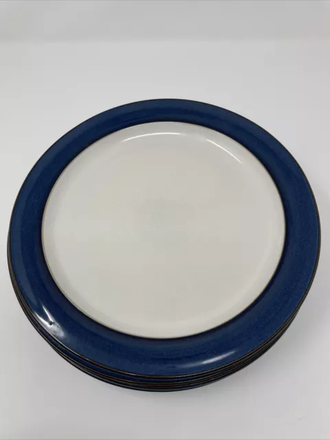 Denby dinner plate Boston Spa denim speckled blue stoneware ceramic plates EUC