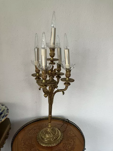 Vintage Italy Mid Century ornate gilt work rare La Relco Milano table lamp 2