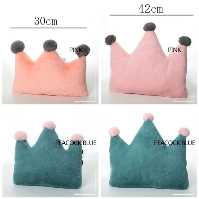 Soft Crown Car Plush Headrest Crown Car Waist Pillow  Car Interior Ornaments 2