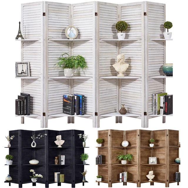 ROOM DIVIDER FOLDING Privacy Screens with Shelves Dividers Office