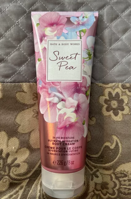 ONE Bath & Body Works SWEET PEA Ultra  Shea Body Cream  Hyaluronic  Acid  8 oz