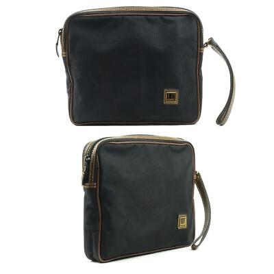 Vintage DUNHILL Toiletry Travel Bag Case Cosmetics Black Nylon & Leather