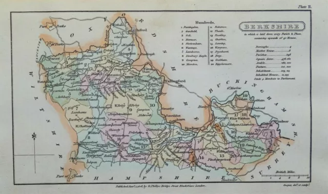 BERKSHIRE, Capper Original Hand Coloured Antique County Map 1808