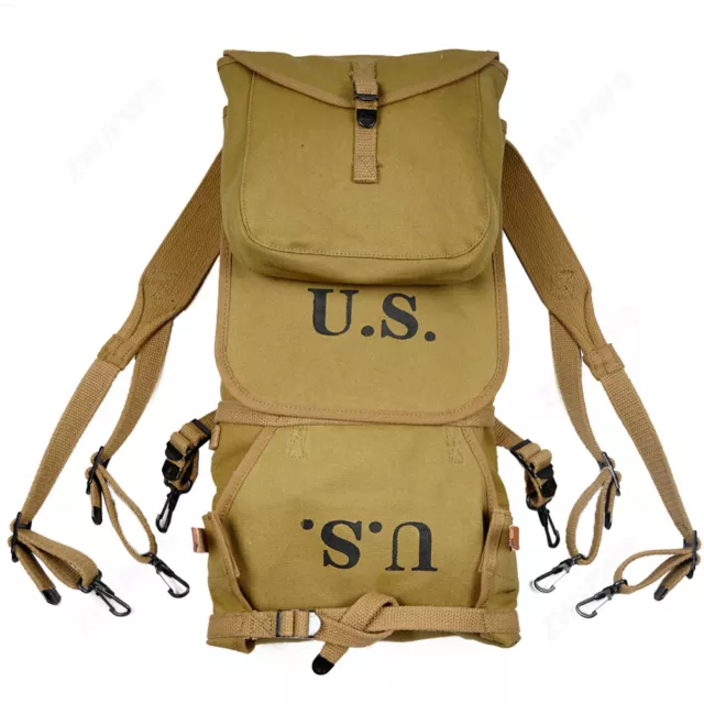 WWII US ARMY M1928 Backpack Canvas Carrying Bag Field Rucksack Bag $65. ...