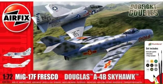 Airfix A50185 Mig 17F Fresco Douglas A-4B Skyhawk Dog Fight Double Starter Set