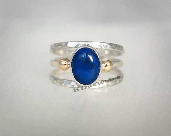 Lapis Lazuli Gemstone 925 Sterling Silver Handmade Ring Unique Gift Ring K-334