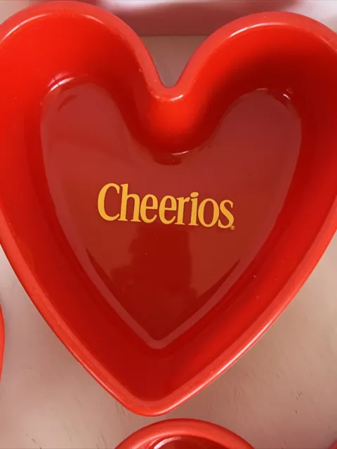 Vtg Heart General Mills 2001 Cheerios Red Plastic ONE Cereal Bowl (7 Available)