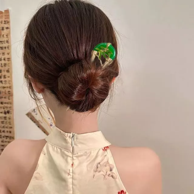 Leaf U-shape Hair Stick Chinese Style Hair Clip  Female/Girls