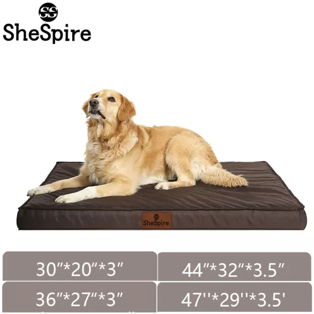 SheSpire Brown Orthopedic Memory Foam Dog Bed Soft Pet Mattress M/L/XL/XXL