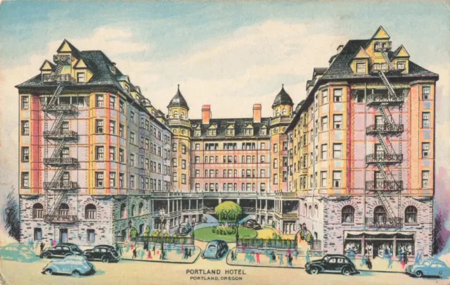 Portland OR Oregon, Portland Hotel Advertising, Vintage Postcard