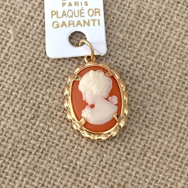Pendentif Camée Ancien En Or 18K - Poinçon Tête D'aigle - Avec écrin - Occasion Repoli