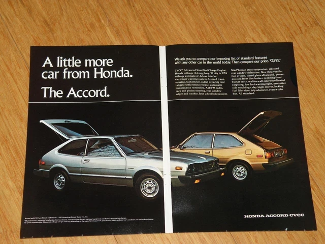 Magazine Ad - 1976 - Honda Accord - (two pages) - (#1)