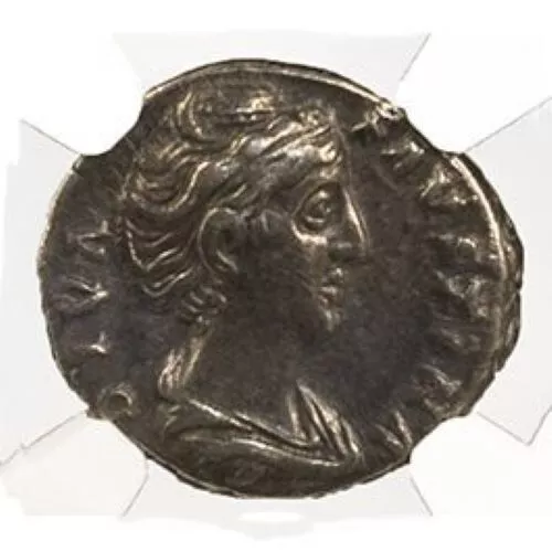 NGC VF Roman Silver Denarius of Faustina Sr AD138-140 Wife of Antoninus Pius 2