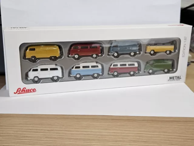 Schuco 452668500 Scala H0 8er Set: VW T2 Carico 1:87 # Nuovo IN Conf. Orig. #