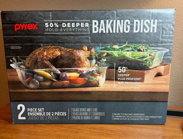 Pyrex Hold-Everything Baking Dishes - 4pc Set of 2 BRAND NEW in Box