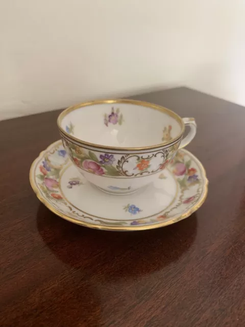 Schumann Germany Empress /Chateau Dresden Flowers Demitasse Cup And Saucer