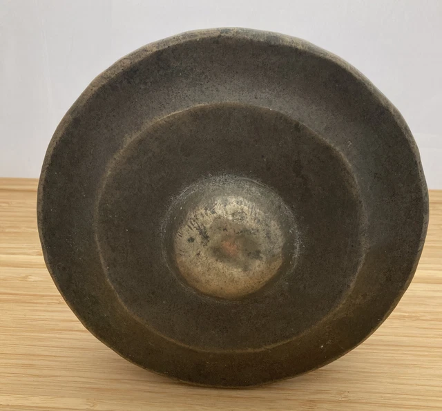 Antique Old Asian Japan Hand Wrought Oriental Gong Bell 8" Bronze