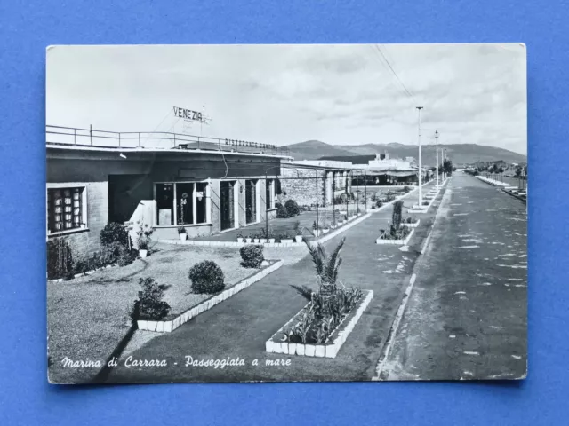 Cartolina Marina di Carrara - Passeggiata a mare - 1959