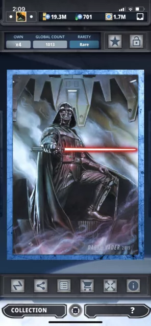 Topps Star Wars Digital Card Trader Blue Evolution: Comics Darth Vader Insert