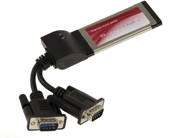 EXPRESSCARD 34 2 Ports Series Com RS232 DB9 - Moschip MCS7720 $55.06 ...