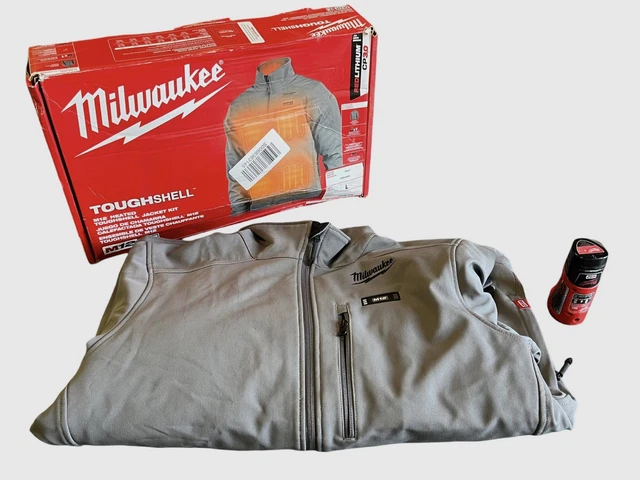 Milwaukee 204G-21L M12 Heated Toughshell Jacket Kit W/ BATTERY Gray Large