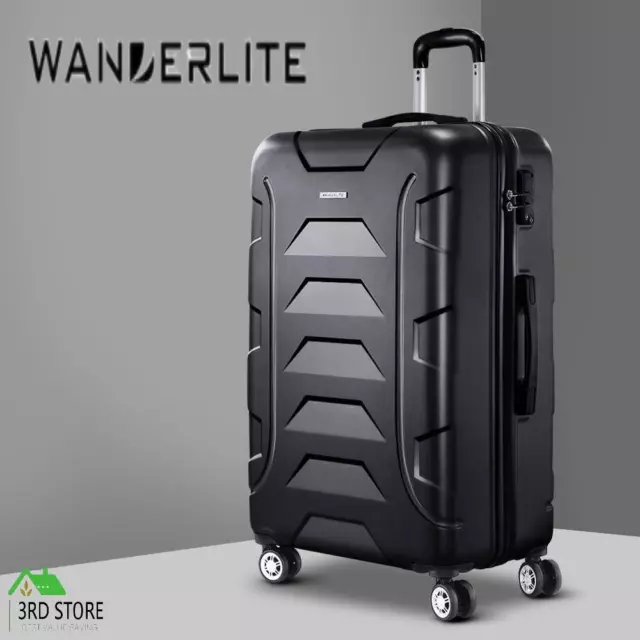 Wanderlite 28" Luggage Sets Suitcase Trolley Travel Hard Case Lightweight Black